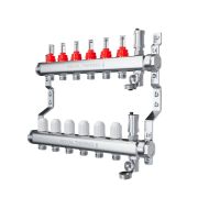 Коллектор Royal Thermo нерж. в сборе с расходомерами 1quot; ВР-3/4quot; НР с автомат. воздухоотвод-ми 2 вых.