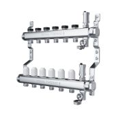 Коллектор Royal Thermo нерж. в сборе универсальный 1quot; ВР-3/4quot; НР с автомат. воздухоотвод-ми 11 вых.