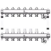 Коллектор Wester нерж. 1quot;-3/4 в сборе на 6 выходов, 2 заглушками, W903.6