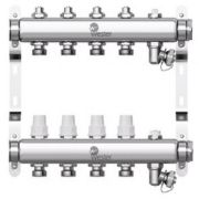 Коллектор Wester нерж. 1quot;-3/4 в сборе на 4 выхода с 2 заглушками, W903.4