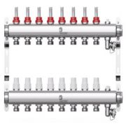 Коллектор Wester нерж. 1quot;-3/4 в сборе с расходомерами на 8 выходов, W902.8