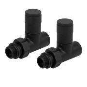 Набор дизайн-вентилей Royal Thermo PIANO, прямой (черный) 1/2quot;