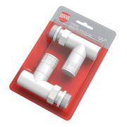 Набор дизайн-вентилей Royal Thermo PIANO, прямой (белый) 1/2quot;