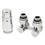 Комплект узла нижнего подкл SCHLOSSER угловой STANDARD 3/4quot; (хром) с термоголовкой М30х1,5, ниппеля 1/2quot;Х3/4quot;