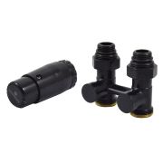 Комплект узла нижнего подкл SCHLOSSER прямой STANDARD 3/4quot; (Ral 9005) с термогол. М30х1,5, ниппеля 1/2quot;Х3/4quot;